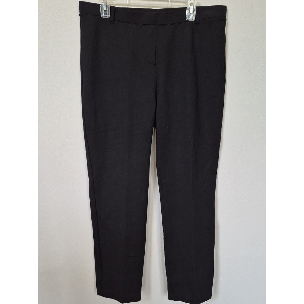 Quince Black Women's XL Ultra Stretch Ponte Straight Leg Dress Trousers Office